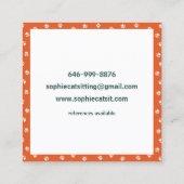 キャッお洒落トポーパターンホーム&キャットシッティング スクエア名刺 (裏面)