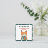 キャッお洒落トポーパターンホーム&キャットシッティング スクエア名刺 (スタンド正面)