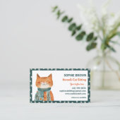 キャッお洒落トポーパターンホーム&キャットシッティング 名刺 (スタンド正面)