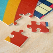 キャッお洒落トメキシコフォークアートタラベラスタイル ジグソーパズル (側面)