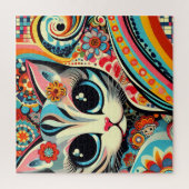 キャッお洒落トメキシコフォークアートタラベラスタイル ジグソーパズル (縦)