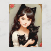 キャッお洒落トレディ – ヴィンテージ絵画ズ。ポストカード ポストカード (正面)