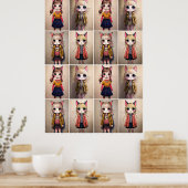 キャッお洒落ト・ガールズ(AI) ポスター (キッチン)