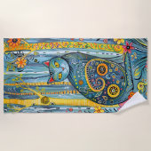 キャッお洒落ト ビーチタオル (正面)