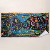 キャッお洒落ト ビーチタオル (正面)