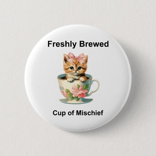 キャッお洒落ト 缶バッジ (正面)