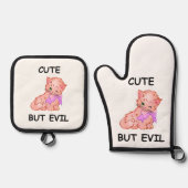 キャッお洒落ト 鍋つかみ&鍋敷きセット (正面)