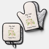 キャッお洒落ト 鍋つかみ&鍋敷きセット (正面/裏面)