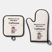 キャッお洒落ト 鍋つかみ&鍋敷きセット (正面)