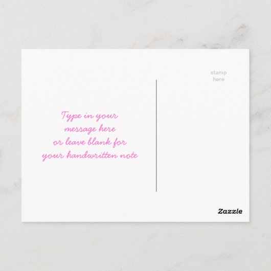 キャッかわいらしトさくらんぼブラッズムーンピンク桜ブルー ポストカード (裏面)