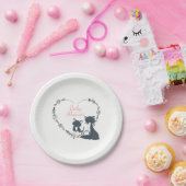 キャッかわいらしト、子猫、花ハート女の子ベビーシャワー ペーパープレート (パーティー)