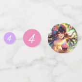 キャッかわいらしプケーキ付きアニメ誕生日 コンフェッティ (正面)