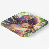 キャッかわいらしプケーキ付きアニメ誕生日 ペーパープレート (傾斜あり)