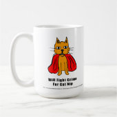 キャッすごいプの猫の闘い犯罪(名前を付ける) コーヒーマグカップ (左)