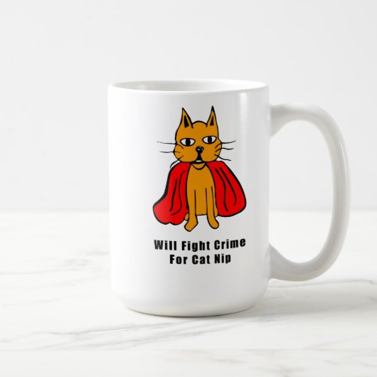 キャッすごいプの猫の闘い犯罪(名前を付ける) コーヒーマグカップ (右)