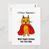 キャッすごいプの猫の闘い犯罪(名前を付ける) ポストカード (正面/裏面)