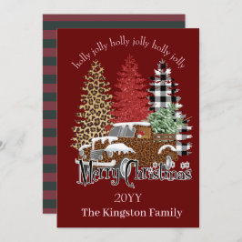 キャッすてきクカードにクリスマスの木を飾る シーズンカード