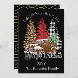 キャッすてきクカードにクリスマスの木を飾る シーズンカード