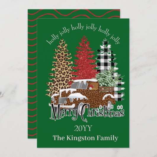 キャッすてきクカードにクリスマスの木を飾る シーズンカード (正面/裏面)