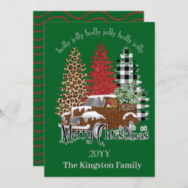 キャッすてきクカードにクリスマスの木を飾る シーズンカード