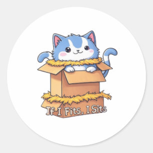 キャッもしトにステッカーを貼って着替える ラウンドシール