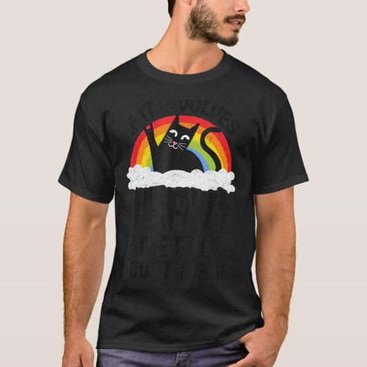 キャッもしトメタルRで私を重金属カウントする Tシャツ (正面)