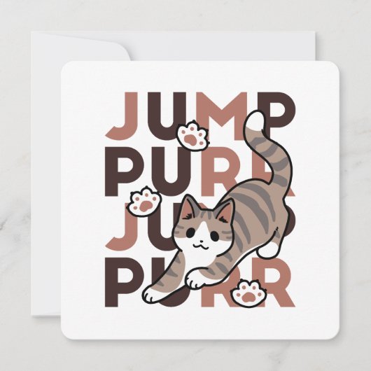 キャッよくはしゃぐトジャンプデザイン- Jump Purr Pun Artwork シーズンカード (正面)