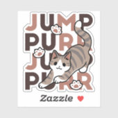 キャッよくはしゃぐトジャンプデザイン- Jump Purr Pun Artwork シール (シート)