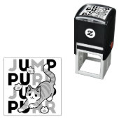 キャッよくはしゃぐトジャンプデザイン- Jump Purr Pun Artwork セルフインキングスタンプ (インサイチュ)