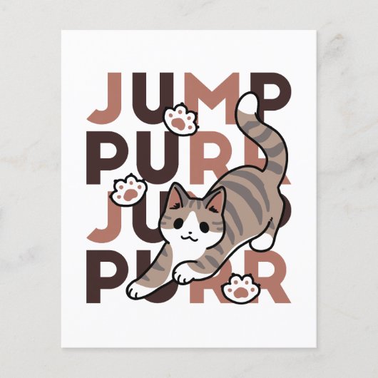 キャッよくはしゃぐトジャンプデザイン- Jump Purr Pun Artwork チラシ (正面)