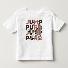キャッよくはしゃぐトジャンプデザイン- Jump Purr Pun Artwork トドラーTシャツ