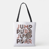 キャッよくはしゃぐトジャンプデザイン- Jump Purr Pun Artwork トートバッグ (裏面)
