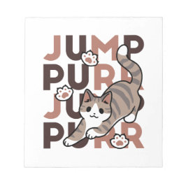 キャッよくはしゃぐトジャンプデザイン- Jump Purr Pun Artwork ノートパッド