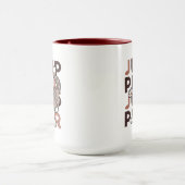 キャッよくはしゃぐトジャンプデザイン- Jump Purr Pun Artwork マグカップ (中央)