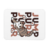 キャッよくはしゃぐトジャンプデザイン- Jump Purr Pun Artwork マグネット (横)