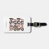 キャッよくはしゃぐトジャンプデザイン- Jump Purr Pun Artwork ラゲッジタグ (正面横)