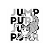 キャッよくはしゃぐトジャンプデザイン- Jump Purr Pun Artwork ラバースタンプ (インプリント)