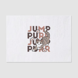キャッよくはしゃぐトジャンプデザイン- Jump Purr Pun Artwork 薄葉紙