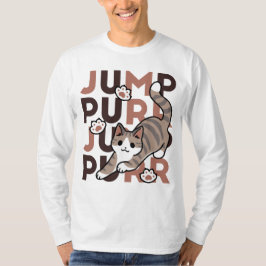 キャッよくはしゃぐトジャンプデザイン- Jump Purr Pun Artwork Tシャツ
