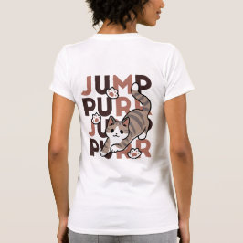 キャッよくはしゃぐトジャンプデザイン- Jump Purr Pun Artwork Tシャツ