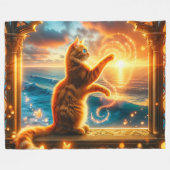 キャッアートト フリースブランケット (正面(横))