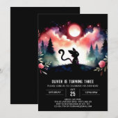 キャッエレガントお洒落ト誕生日 招待状 (正面/裏面)