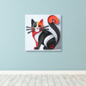 キャッエレガントトウォールデコ キャンバスプリント (インサイチュ (ウッドフロア))