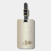 キャッエレガントトスタイリッシュ – 光沢のあるフォイルのコンフェティ – ダイヤモンド ラゲッジタグ (正面縦)
