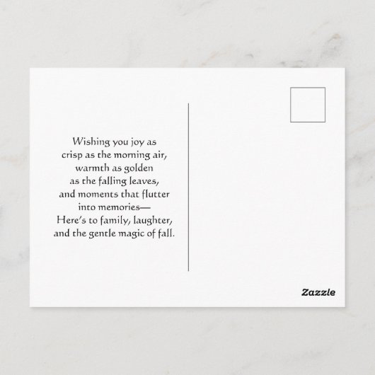 キャッエレガントトハピー秋付き女性 ポストカード (裏面)