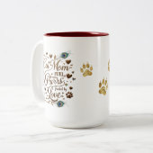 キャッエレガントトママママグ – Purrs, Love & 金ゴールド ツートーンマグカップ (正面左)