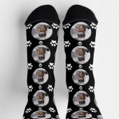 キャッカスタマイズおもしろいトペットのポー顔ブラック ソックス (上部)
