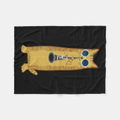 キャッカッコいいトザク遊ラリネットデザインヒッピーヒップスター フリースブランケット (正面(横))