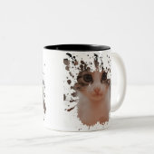 キャッカッコいいトデザイン |猫最高のの贈り物 ツートーンマグカップ (正面右)