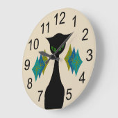 キャッカッコいいトミッドセンチュリーモダンレトロウォールクロック ラージ壁時計 (傾斜)